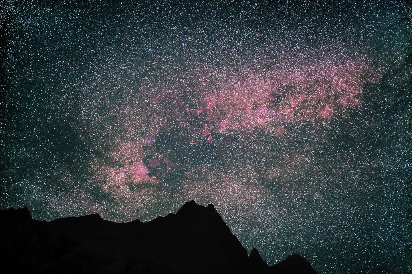 *The Cygnus constellation rises above mountains on our first night at Rakcham.